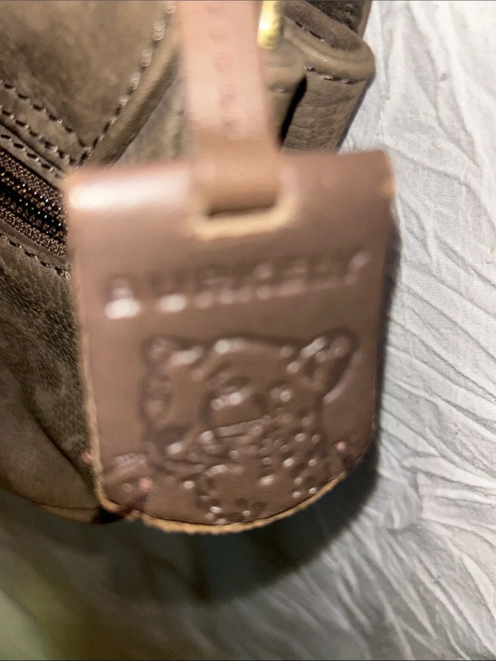 Burkely   “ Soul Sam “ Citybag Suede Crossbody Bag with Brass Accents